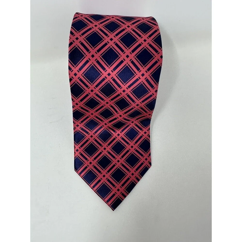 Gianfranco Italy Pink , Blue ‎ Geometric Print Men's Tie 3 1/4